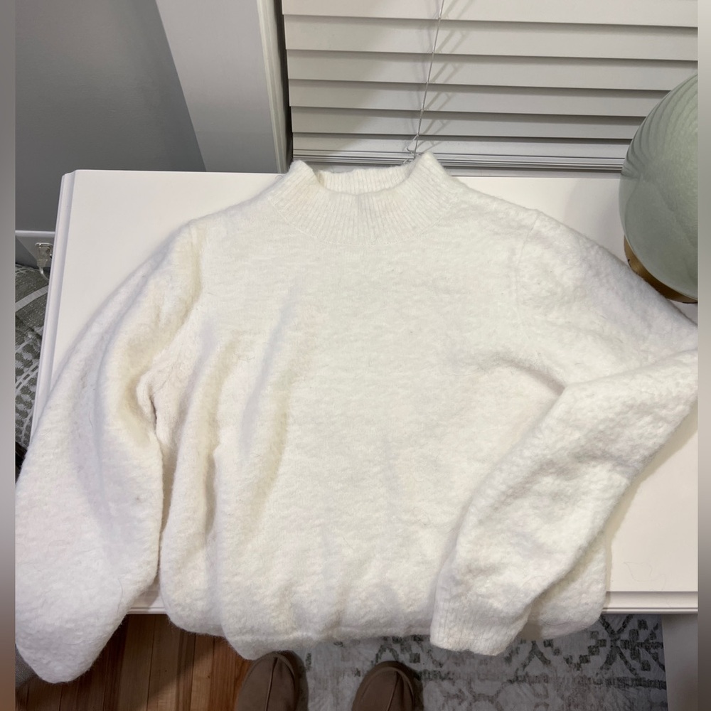 Hem & Thread White Turtleneck Sweater